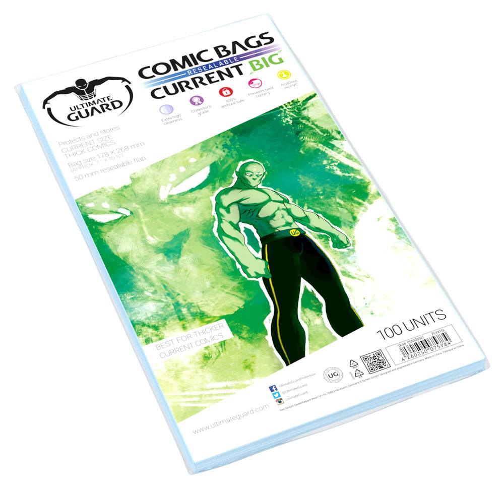 COMIC HÜLLEN CURRENT SIZE “BIG” RESEALABLE WIEDERVERSCHLIESSBAR (ULTIMATE GUARD COMIC BAGS) COMIC HÜLLEN CURRENT SIZE “BIG” RESEALABLE WIEDERVERSCHLIESSBAR (ULTIMATE GUARD COMIC BAGS)