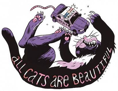 ALL CATS ARE BEAUTIFUL ACAB STICKER #1 ALL CATS ARE BEAUTIFUL ACAB STICKER #1