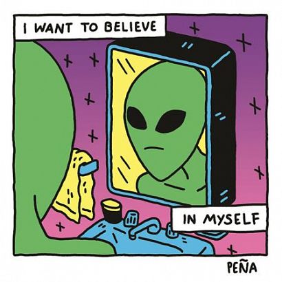 I WANT TO BELIEVE IN MYSELF ALIEN STICKER #1 I WANT TO BELIEVE IN MYSELF ALIEN STICKER #1