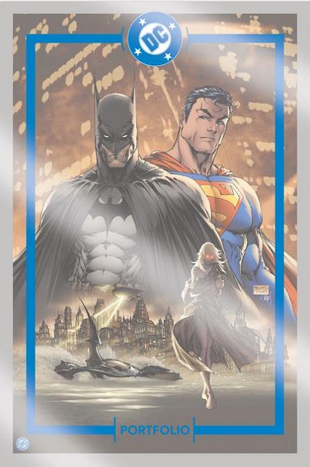 DC PORTFOLIO OF MICHAEL TURNER SUPERMAN & BATMAN 9 PRINT SET #1