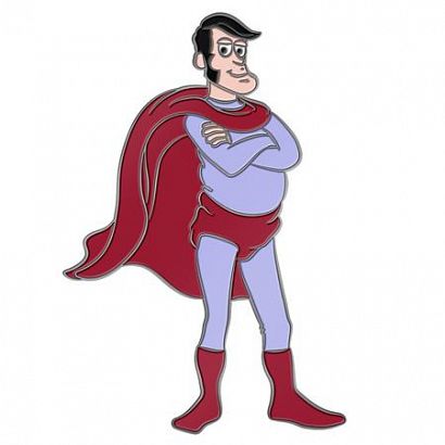 AARDMAN 50 AARDMAN AARD MAN SUPERHERO ENAMEL PIN BADGE #1