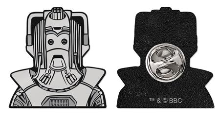 DOCTOR WHO 1980s CYBERMAN NO TEXT ENAMEL PIN BADGE #1