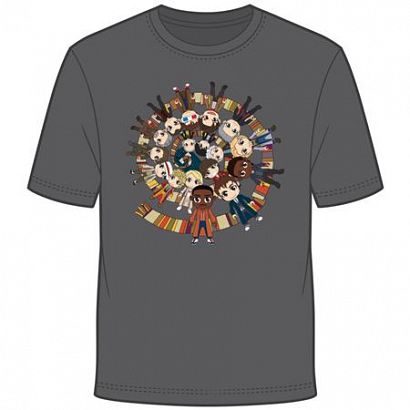 DOCTOR WHO KAWAII TITANS DOCTORS SCARF VORTEX BY KELLY YATES T-SHIRT XXXL #1